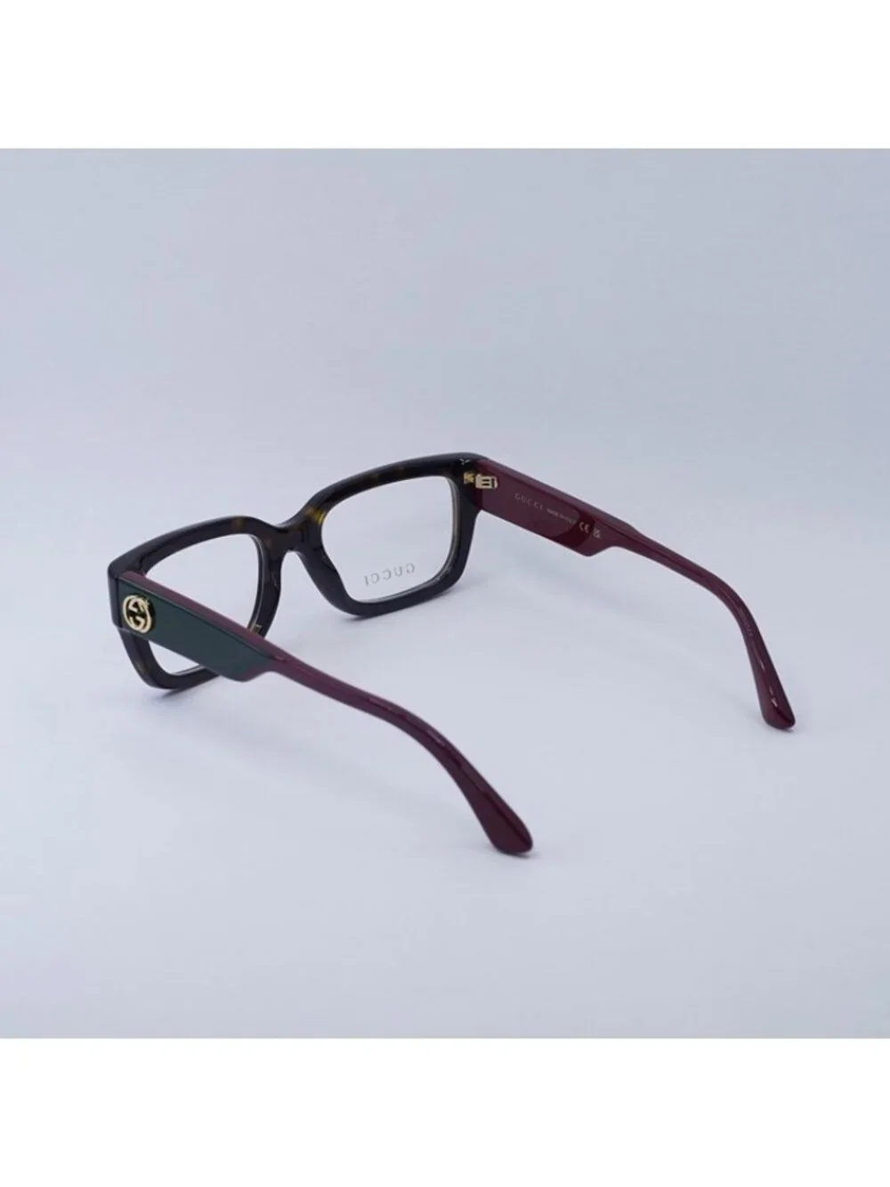 Gucci GG1666O 006 Eyeglasses Havana with Red 53mm Square Frame